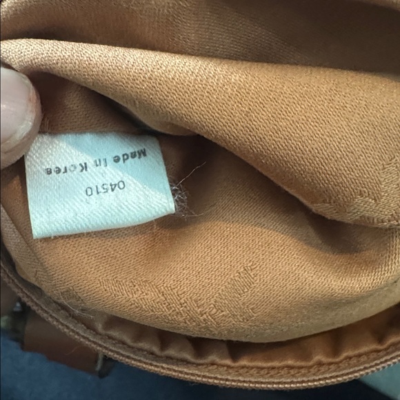 MCM Cognac Logo Double Pocket Satchel in Tan - Picture 11 of 13